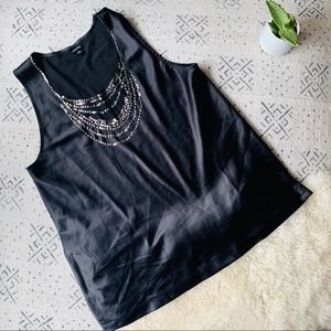 Rafaella Black Sleeveless Sequin Accent Top